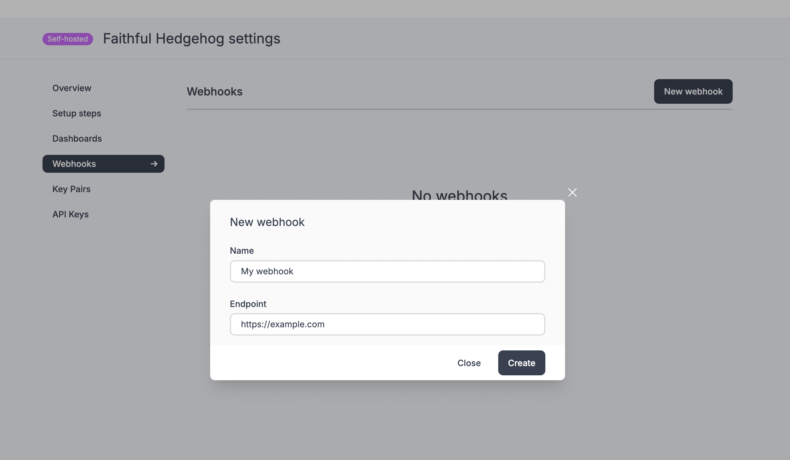 Create a webhook