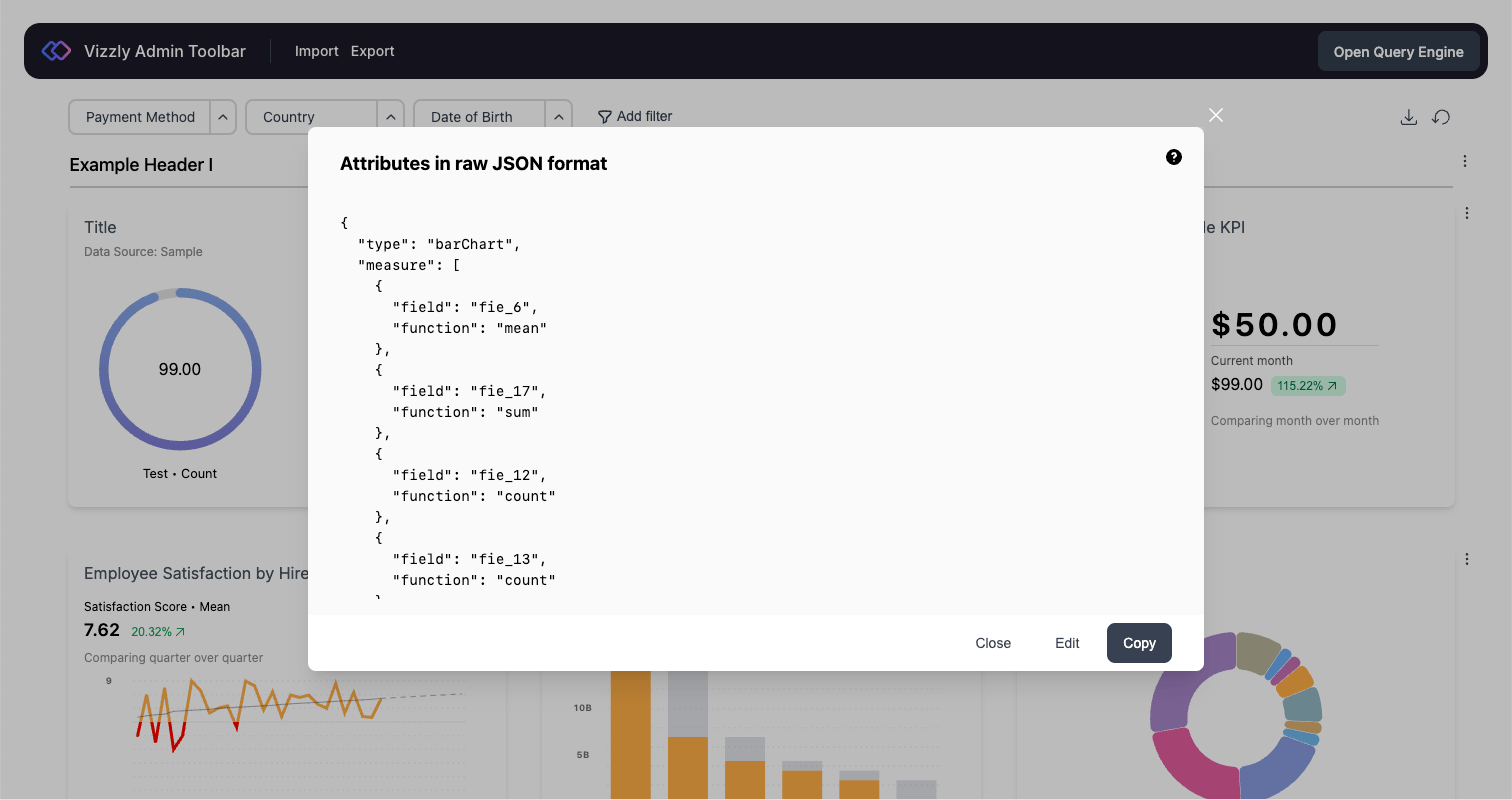 JSON Attributes Modal